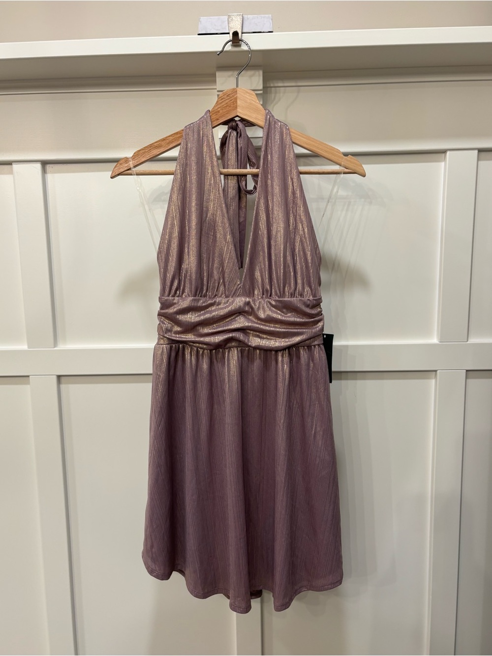 NWT Wild Fable Halter Mini Dress Blush Metallic - Size XS